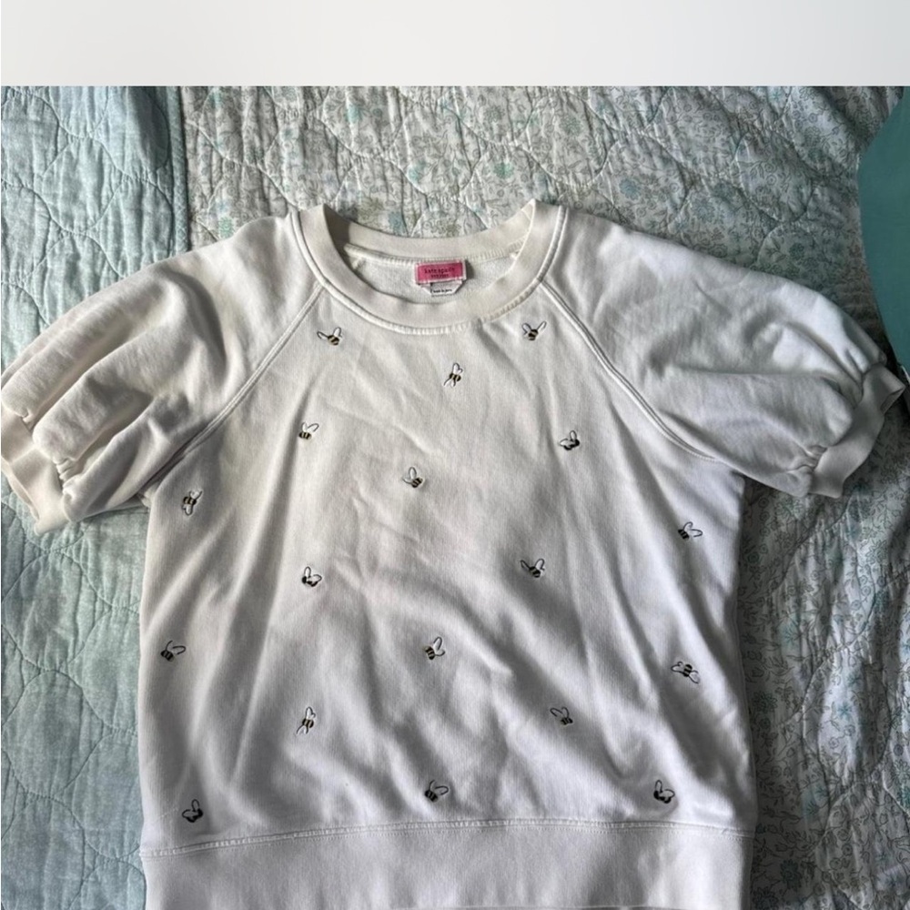Kate Spade White Puff Sleeve Bee Blouse
